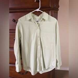 Abercrombie light green oversized button down shirt size xs
